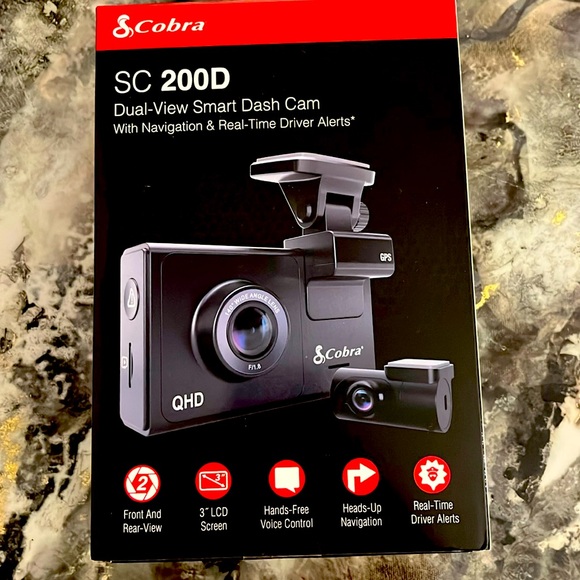 Cobra dual view smart dash cam with navigation & real time driver alerts